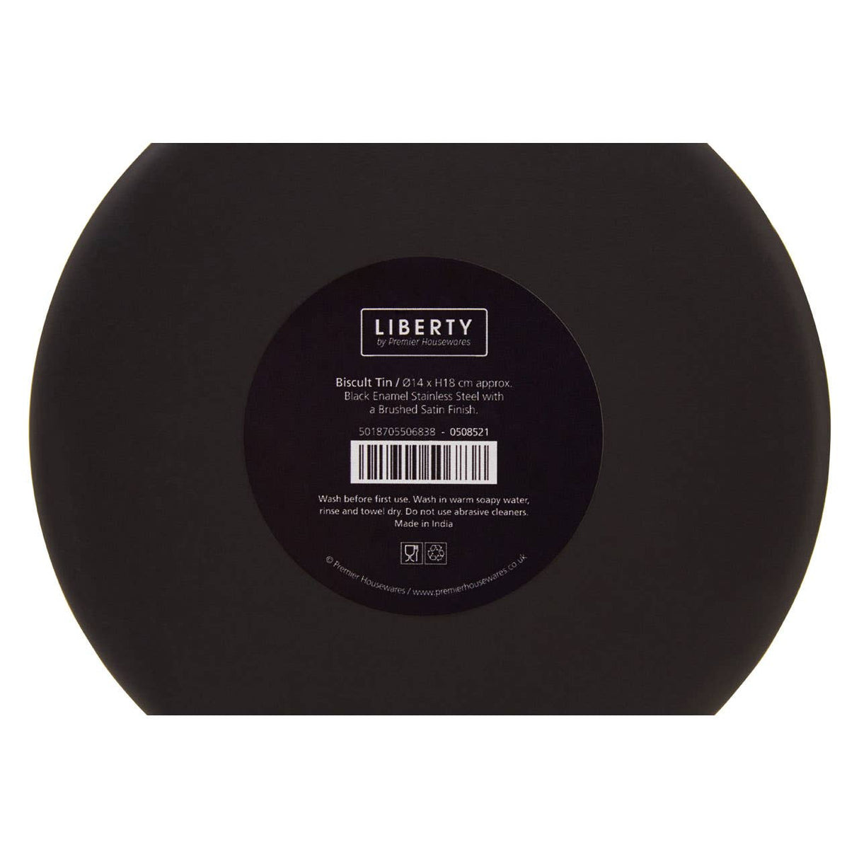 Black Enamel Biscuit Canister