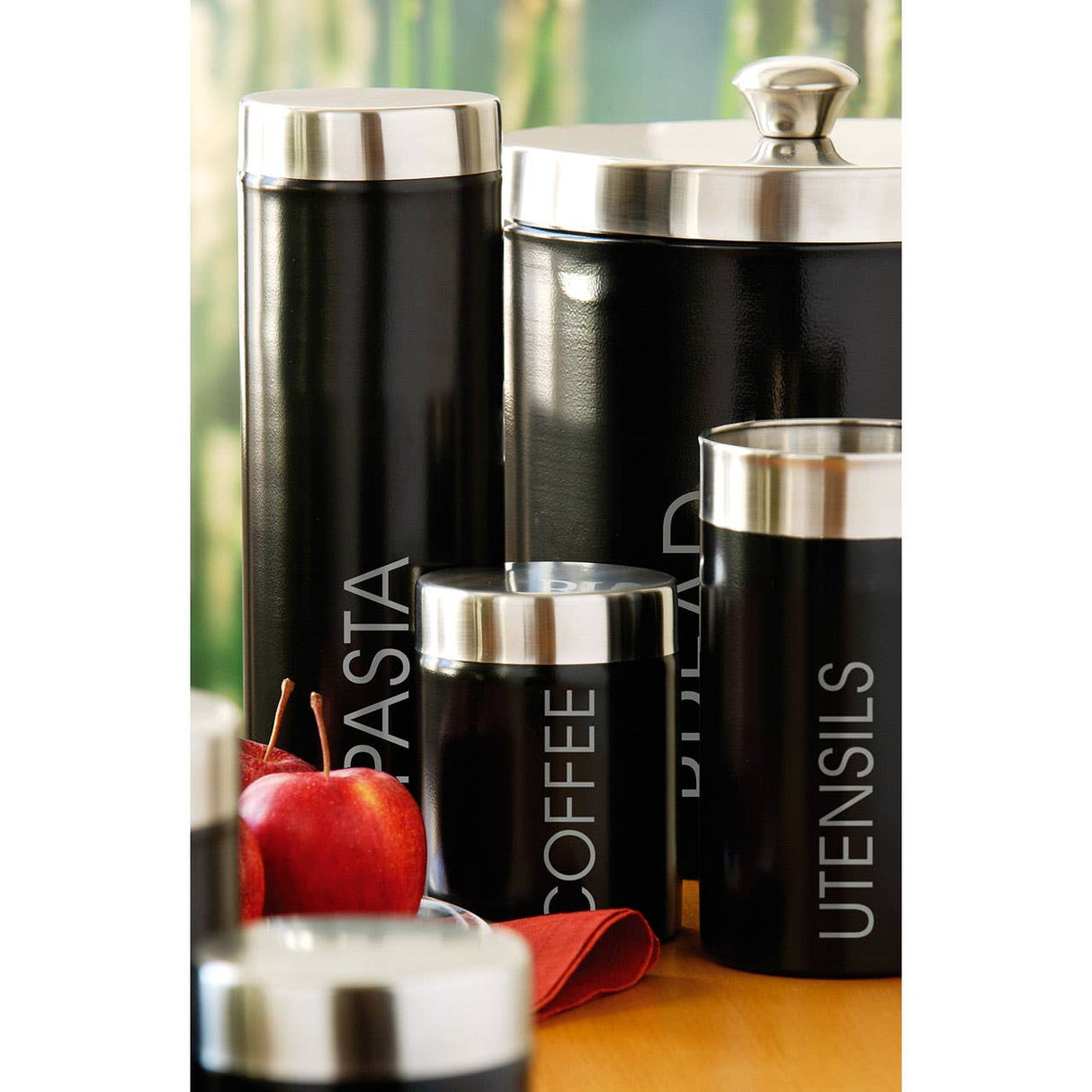 Black Enamel Pasta Canister
