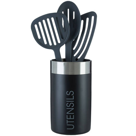 Black Enamel Utensils Holder