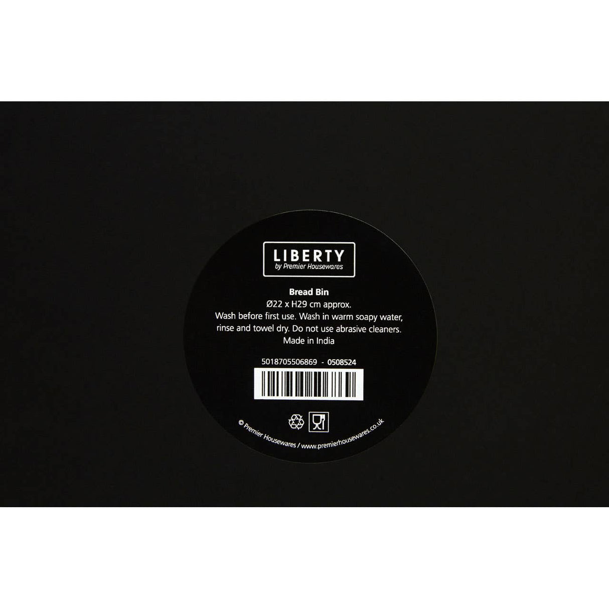 Black Enamel Bread Bin