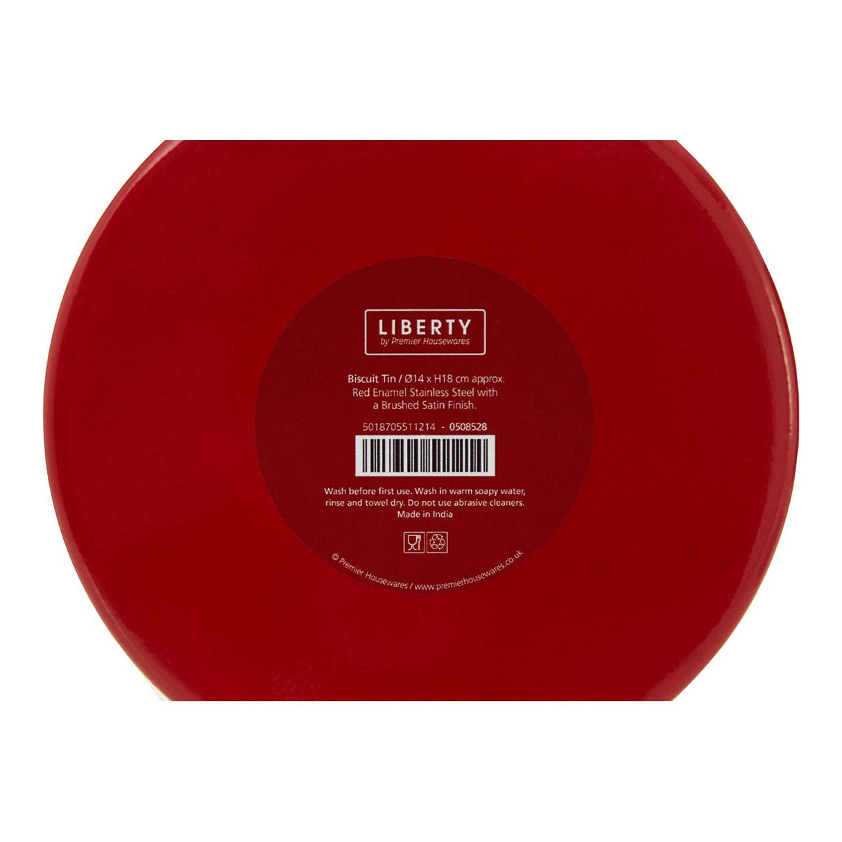 Red Enamel Biscuit Canister