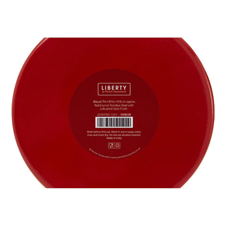 Red Enamel Biscuit Canister