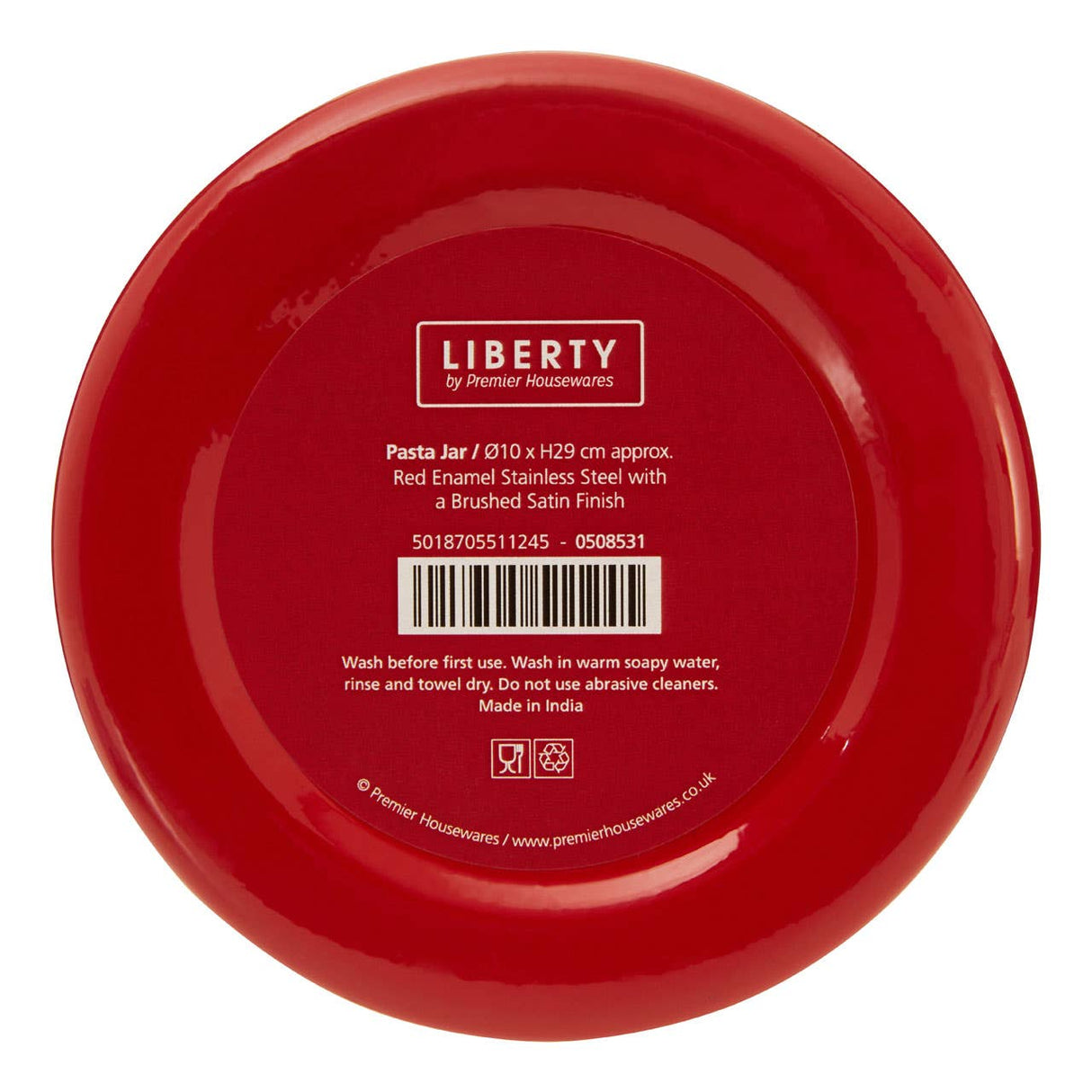 Red Enamel Pasta Canister