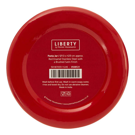 Red Enamel Pasta Canister
