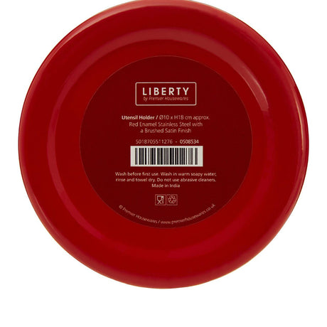 Red Enamel Utensils Holder