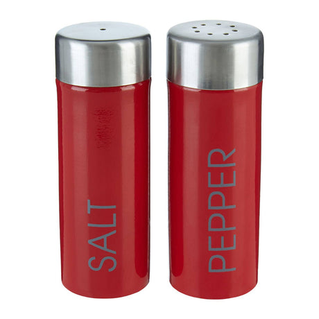 Red Enamel Salt and Pepper Set