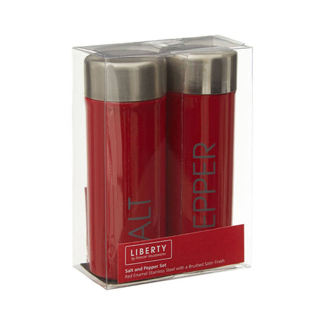 Red Enamel Salt and Pepper Set