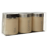 Cream Enamel Tea Coffee and Sugar Set