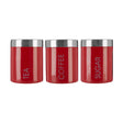 Red Enamel Tea Coffee and Sugar Set