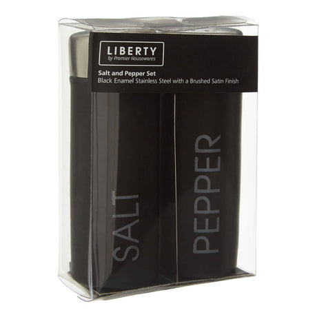 Black Enamel Salt and Pepper Set