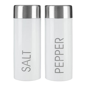 White Enamel Salt and Pepper Set