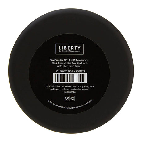Black Enamel Tea Canister