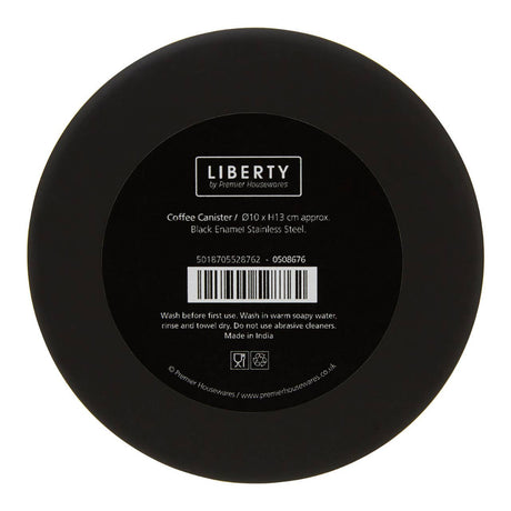Black Enamel Coffee Canister