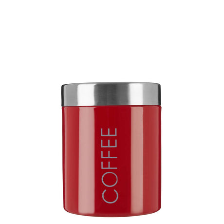 Red Enamel Coffee Canister
