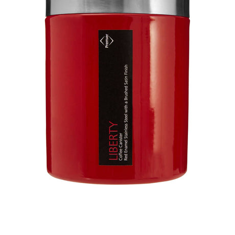 Red Enamel Coffee Canister