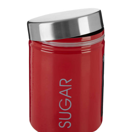 Red Enamel Sugar Canister
