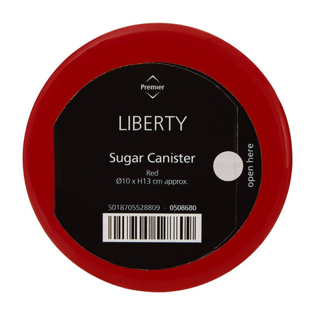 Red Enamel Sugar Canister