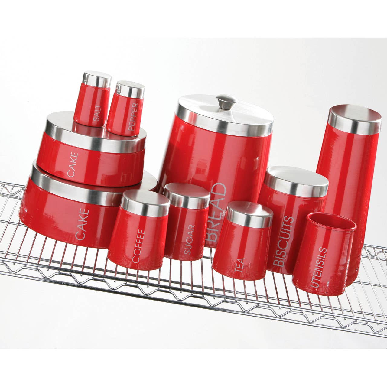 Madison Red Enamel Tea Canister