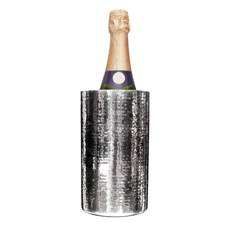Hammered Effect Stainless Steel Bottle Cooler