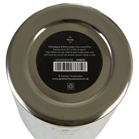 Hammered Effect Stainless Steel Bottle Cooler