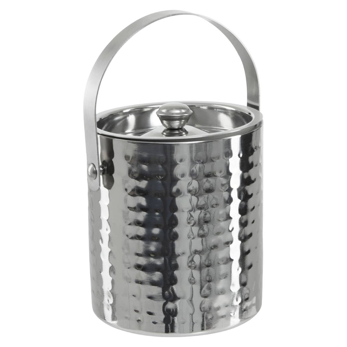 Hammered Effect Stainless Steel Ice Bucket