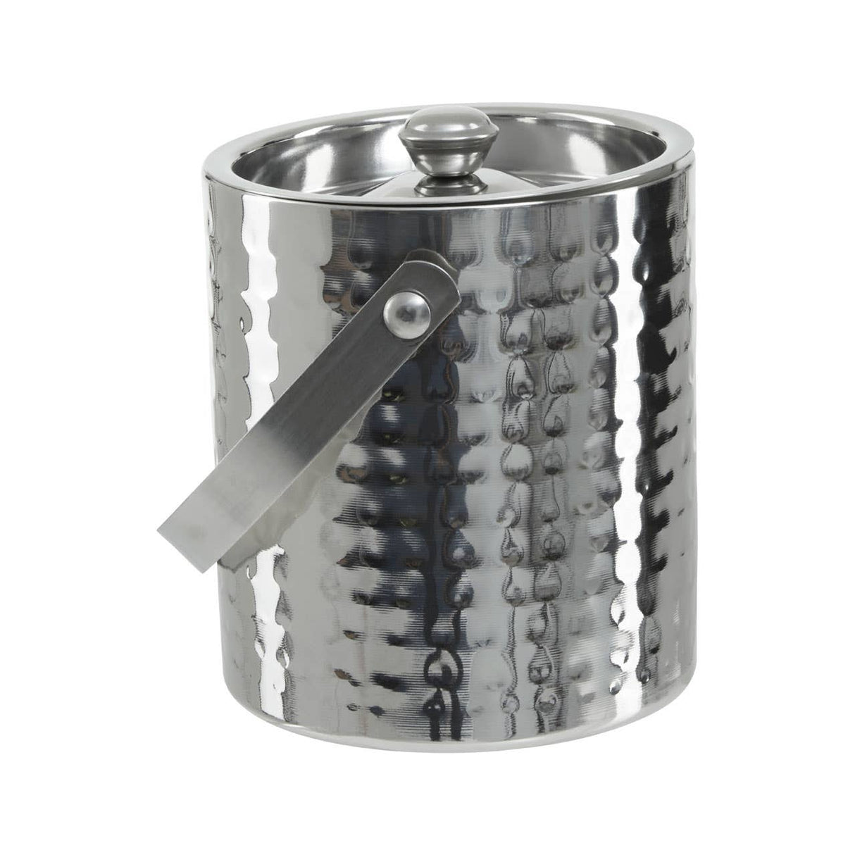 Hammered Effect Stainless Steel Ice Bucket