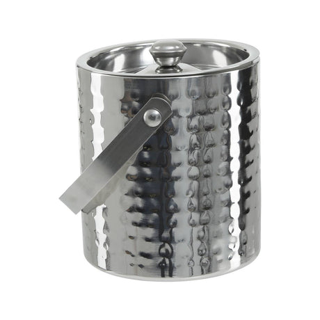 Hammered Effect Stainless Steel Ice Bucket