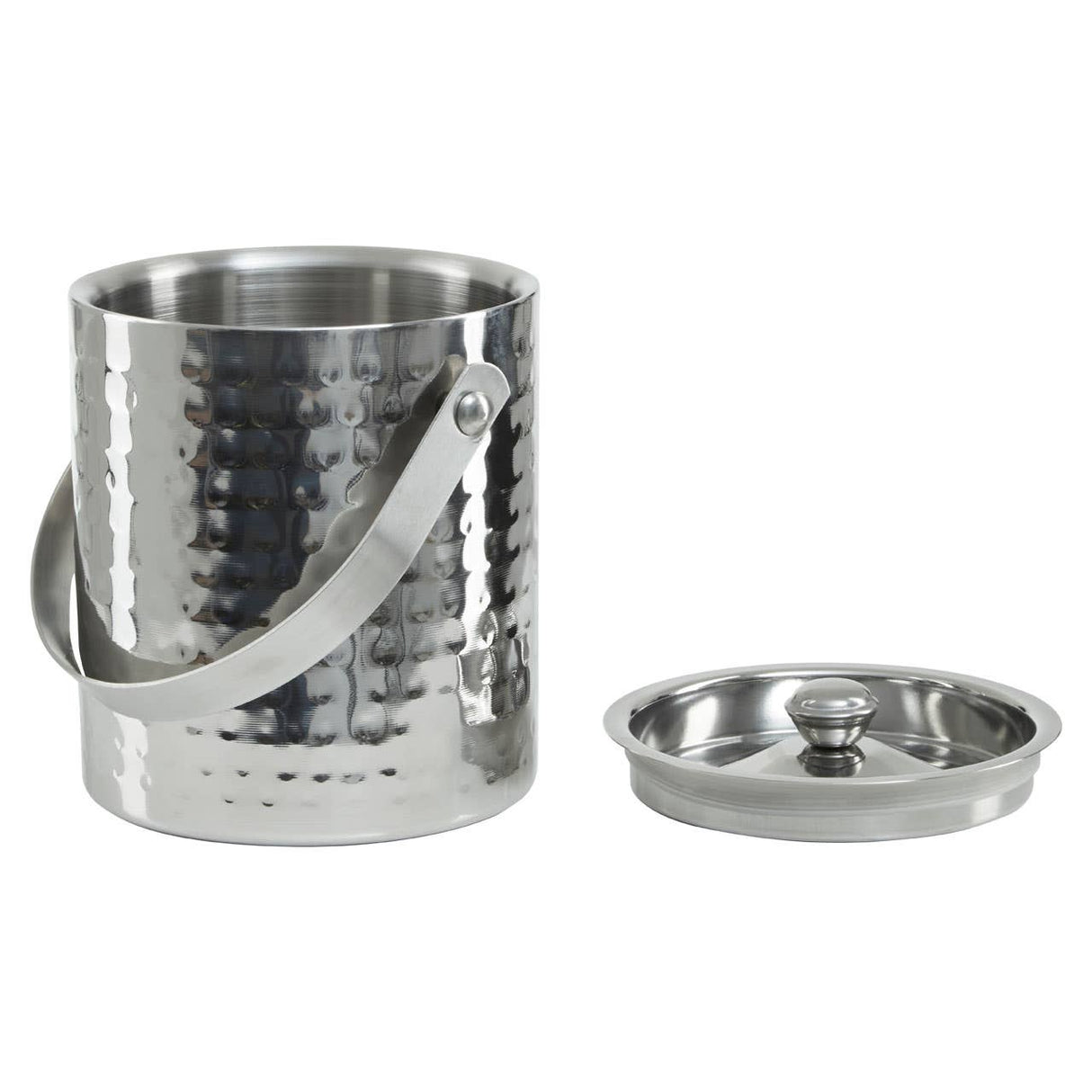 Hammered Effect Stainless Steel Ice Bucket