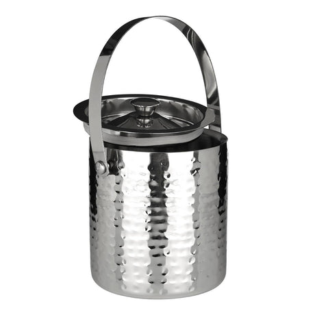 Hammered Effect Stainless Steel Ice Bucket