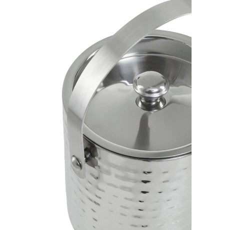 Hammered Effect Stainless Steel Ice Bucket