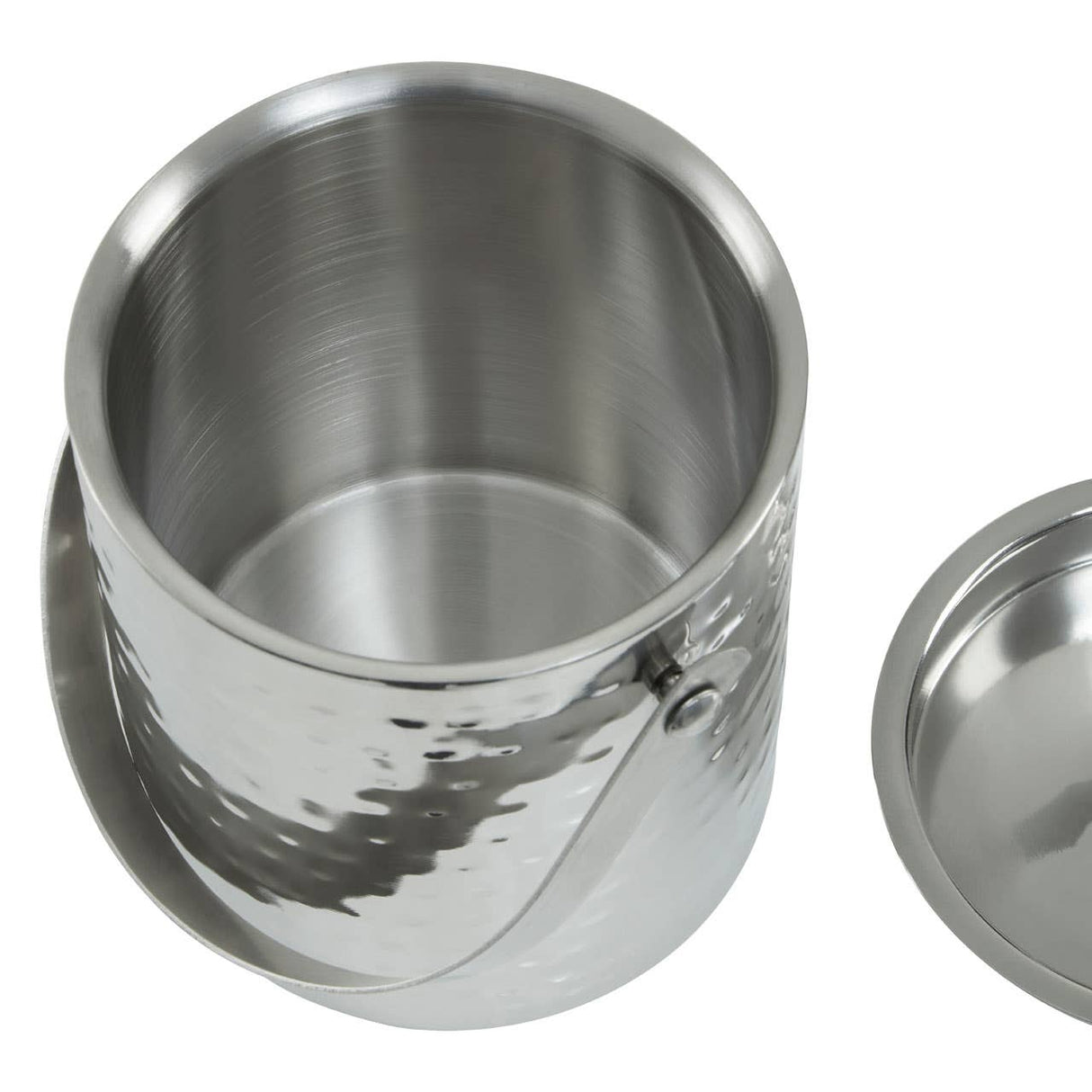 Hammered Effect Stainless Steel Ice Bucket