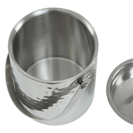 Hammered Effect Stainless Steel Ice Bucket