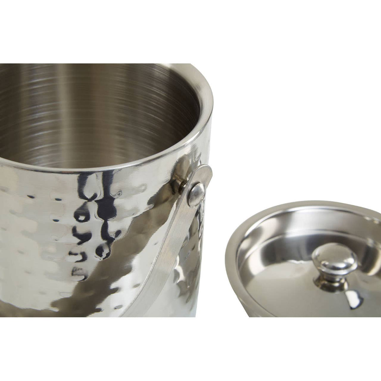 Hammered Effect Stainless Steel Ice Bucket