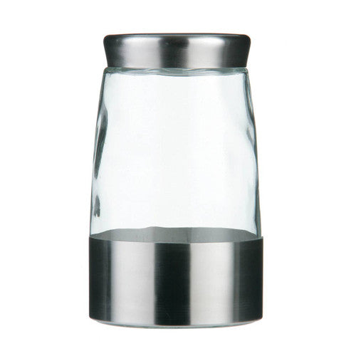 Luca Large Steel and Glass Storage Jar 1700ml