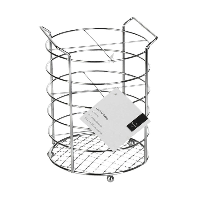 Soren 4 Section Chrome Cutlery Caddy