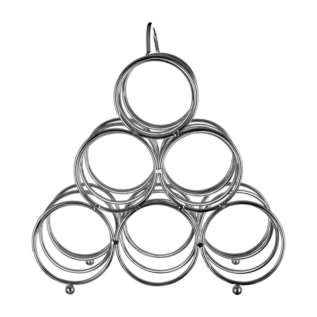 Zuko Chrome 6 Bottles Triangular Wine Rack