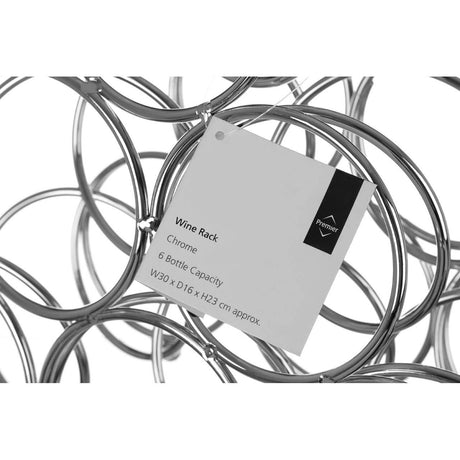 Zuko Chrome 6 Bottles Triangular Wine Rack