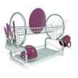 2 Tier Dish Drainer with White Plastic Tray