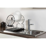 2 Tier Dish Drainer with Black Plastic Tray