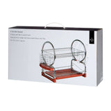 2 Tier Dish Drainer with Red Plastic Tray