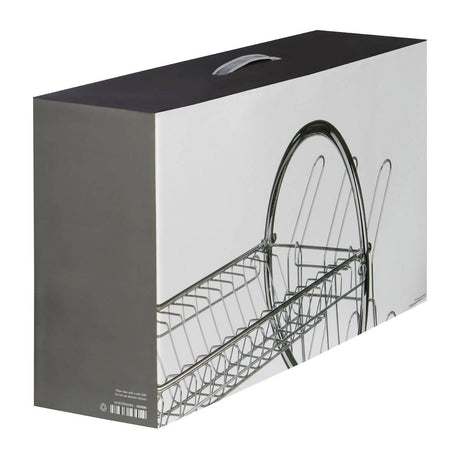 2 Tier Dish Drainer with Red Plastic Tray