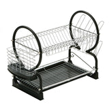Black Enamel Coated Frame 2 Tier Dish Drainer