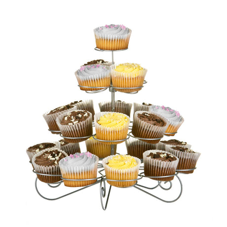 4 Tier Silver Wire 23 Cups Cupcake Stand
