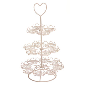 3 Tier Cream Wire 18 Cups Cupcake Stand