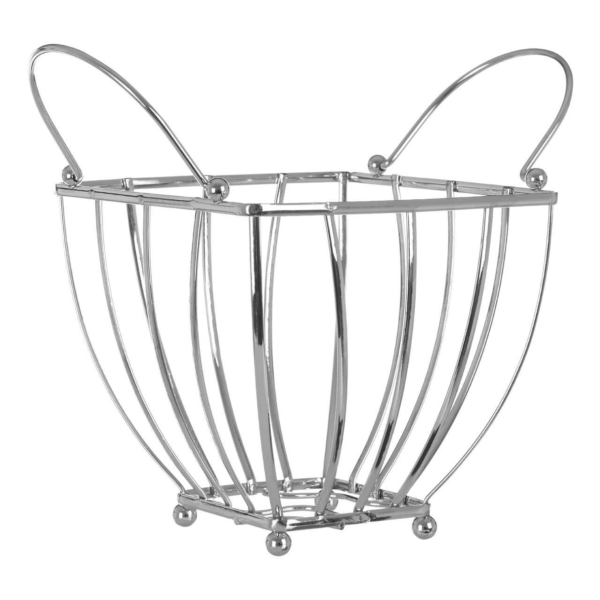 Asa Chrome Fruit Basket with Round Handle