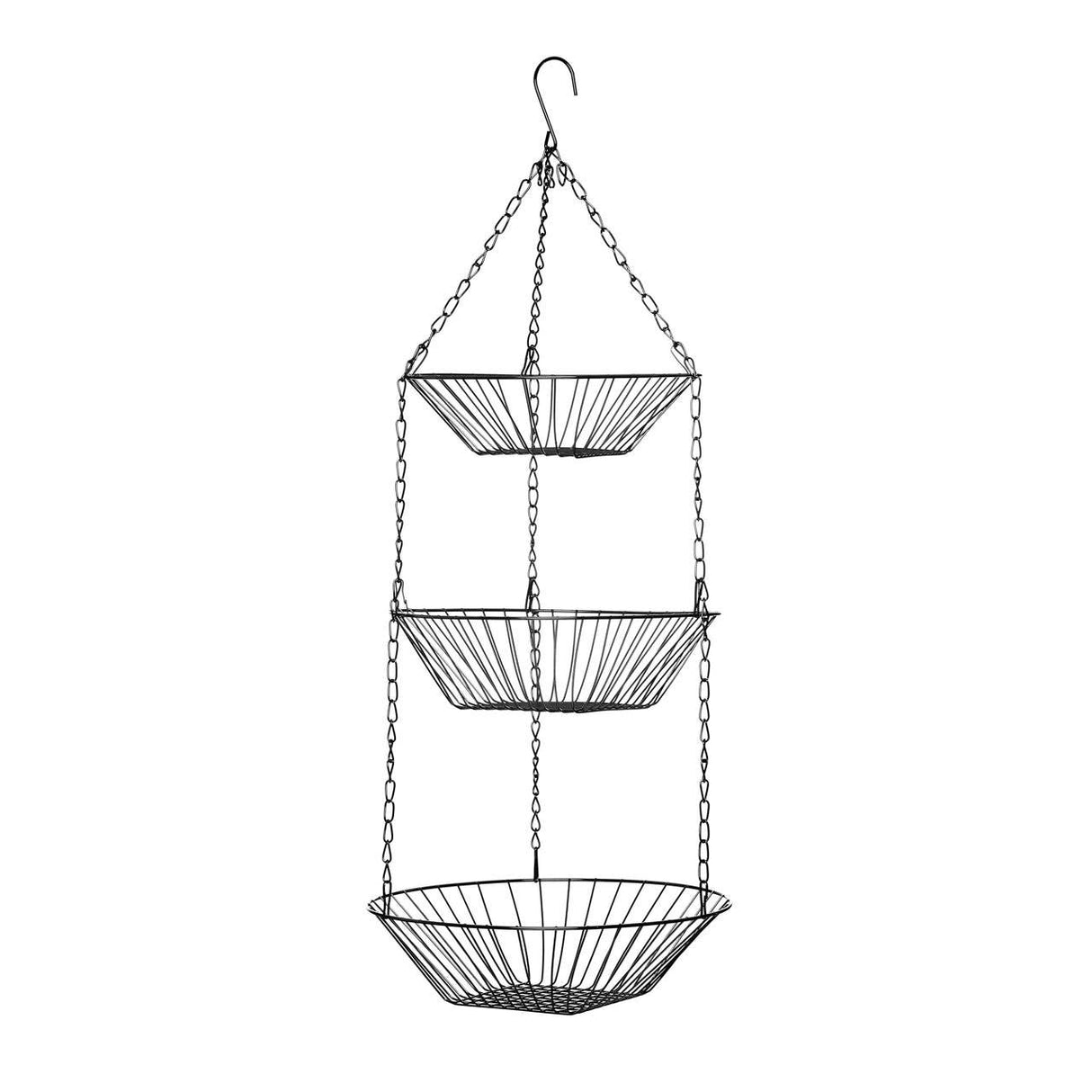 Tavia 3 Tier Chrome Hanging Baskets
