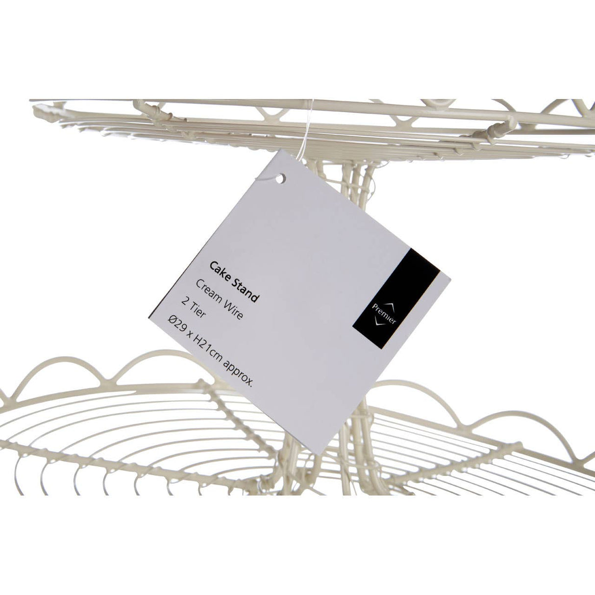 2 Tier Cream Wire Cake Stand