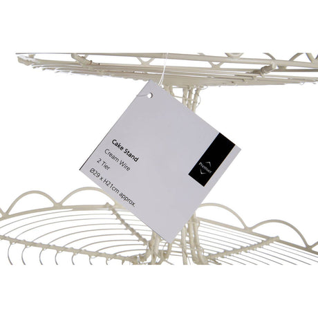 2 Tier Cream Wire Cake Stand