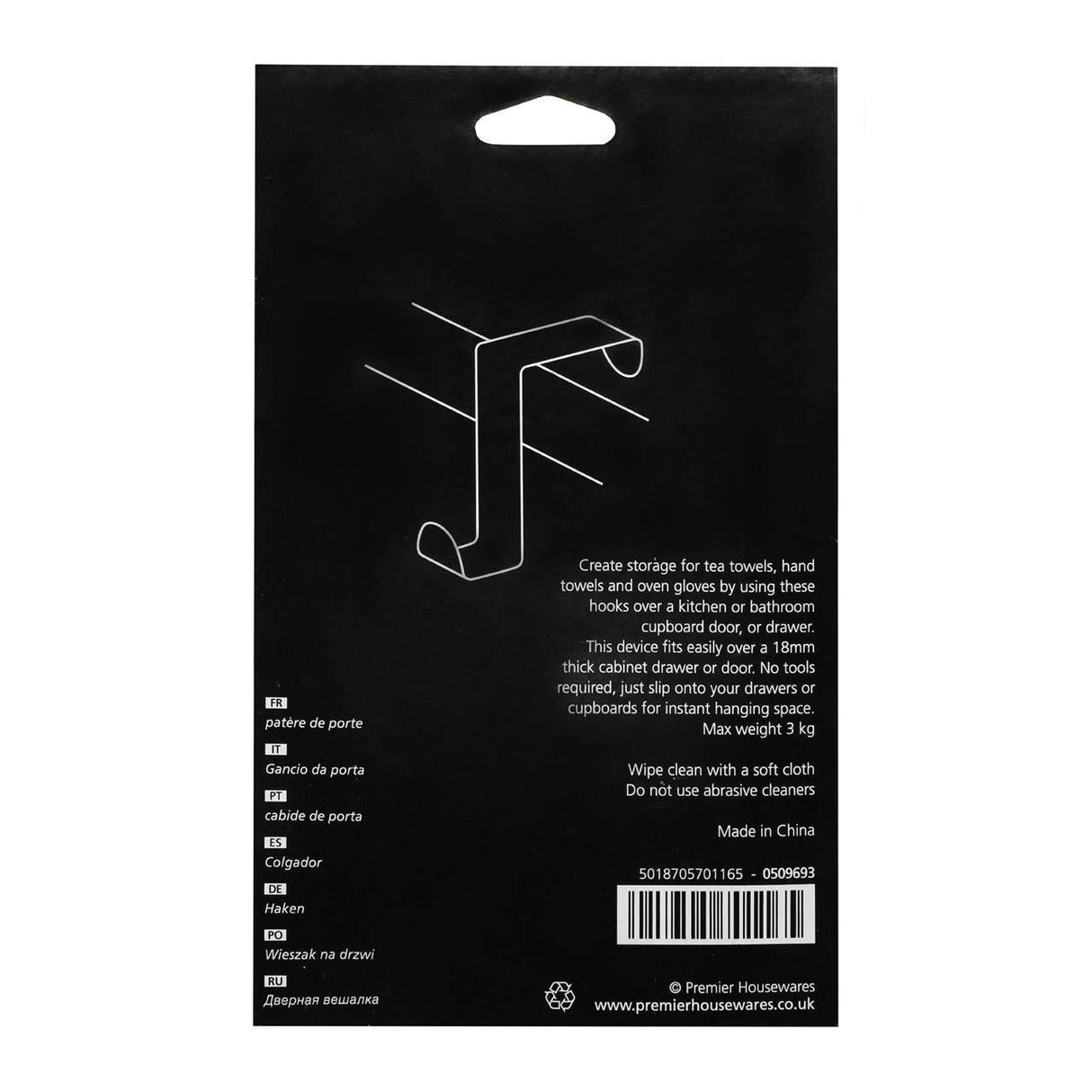 Over Door Reversible Hook