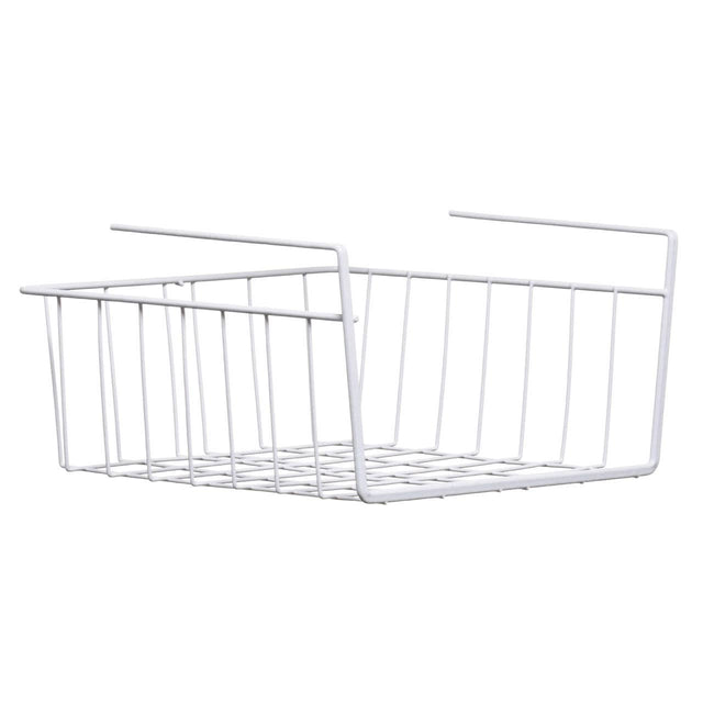 White Storage Basket Small Under Shelf
